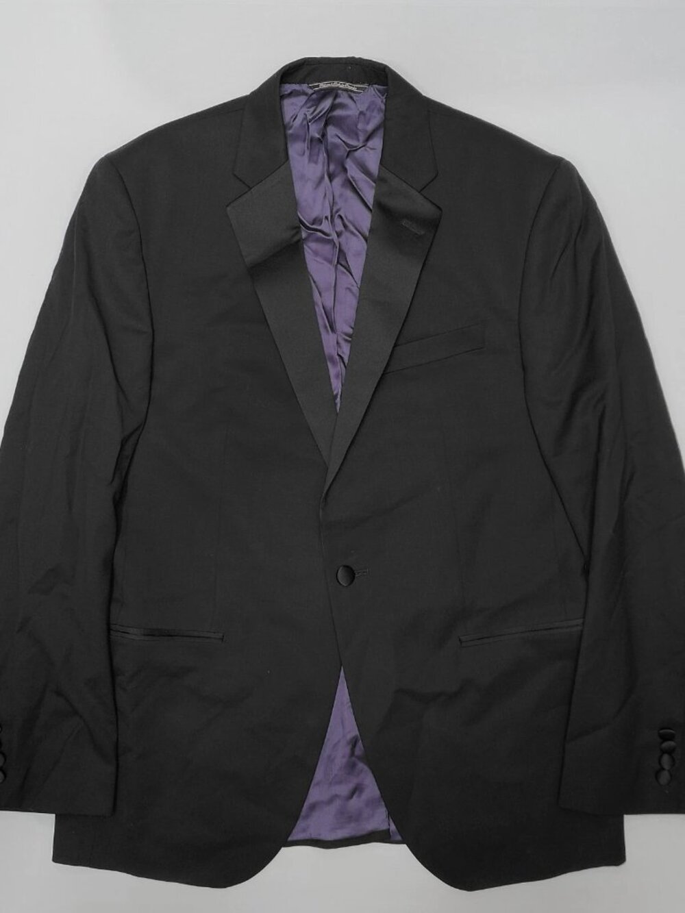 Jack Victor Men's Black Wool Blend 2-Piece Suit Jacket 40R Pants 33R